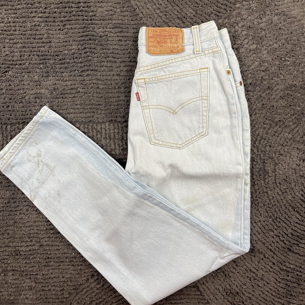 Vintage Levi's 501 Womens 25x28 Jeans USA Made Light Wash Tapered Distressed 80s